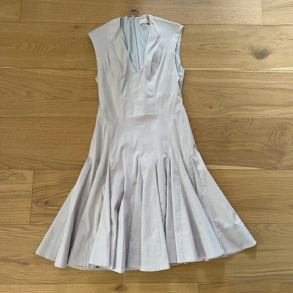Rebecca Taylor Grey Fit and Flare Dress with Godets Size 2 - Picture 1 of 6